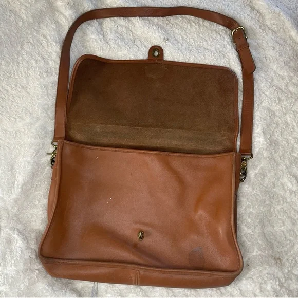 Vintage 90s COACH Tan Leather Briefcase Bag